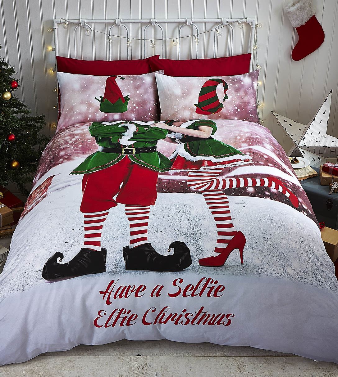 Elf a Elfie selfie vánoční povlečení 