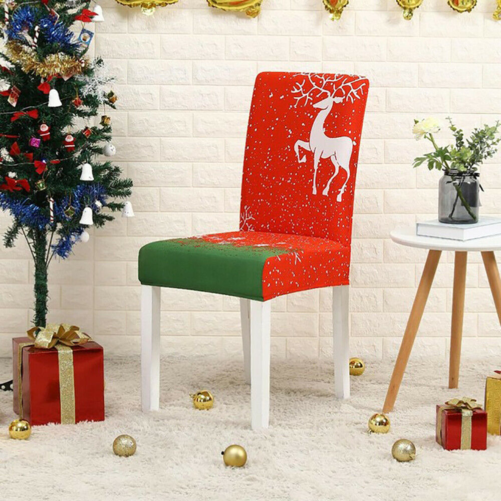 Vánoční elastický návlek na židli design 1